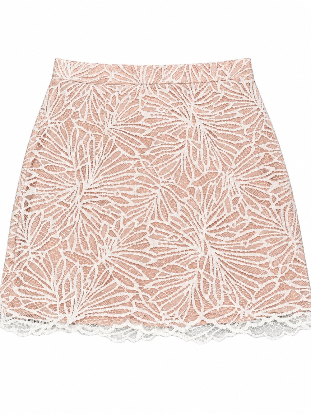 Hello Molly Lace Mini Skirt Blush Pink White Floral Size S US 4